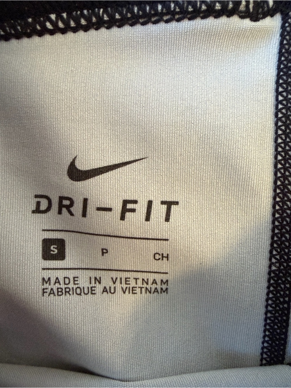 Nike White Dri-Fit leggings with Black Logo and Trim - Picture 1 of 4